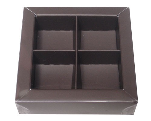 Windowbox 66x66x19mm 4 division taupe