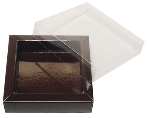 Windowbox 66x66x19mm chocolat laqué