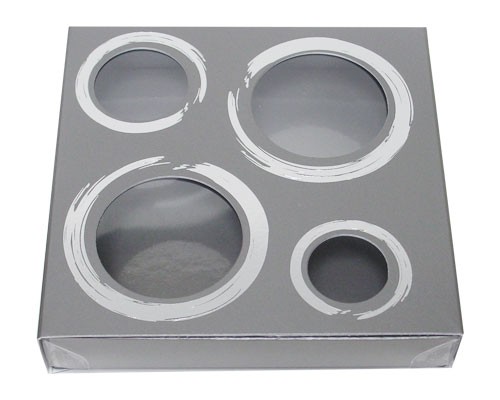 Windowbox 4 circle small 110x110x19mm warmgrey 