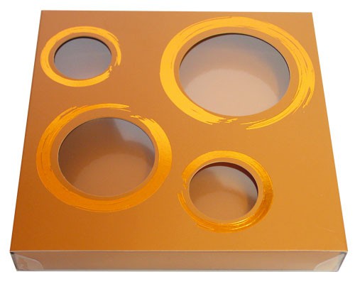 Windowbox 4 circle large 140x140x19mm hazelnut