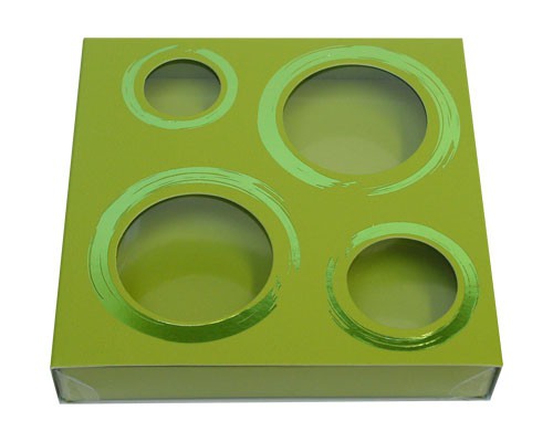 Windowbox 4 circle small 110x110x19mm kiwi green 