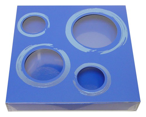 Windowbox 4 circle large 140x140x19mm ocean blue  