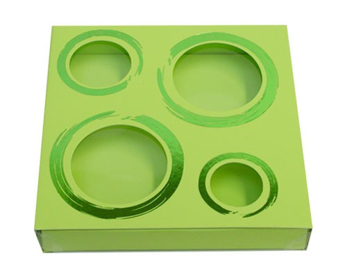 Windowbox 4 circle small 110x110x19mm pistache