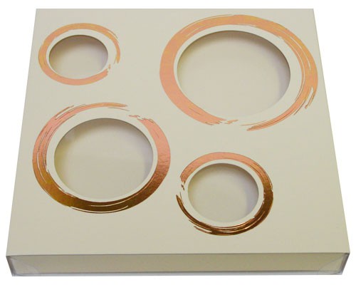 Windowbox 4 circle large 140x140x19mm seashell     