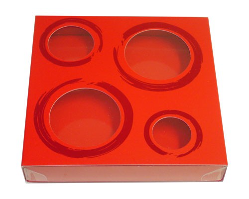 Windowbox 4 circle small 110x110x19mm strawberry 
