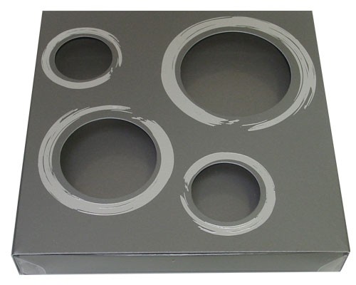 Windowbox 4 circle large 140x140x19mm warmgrey