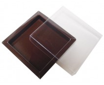 Windowbox 100x100x19mm chocolat laque