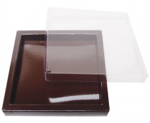 Windowbox 133x133x19mm chocolat laque