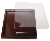 Windowbox 166x166x19mm chocolat laque