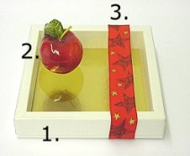 Box whiteshine/ ceramic apples