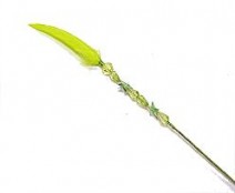 deco feather stick, yellowgreen