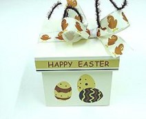 Happy Easter Box square wood