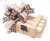 Wooden box Lines Middle with lock