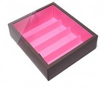Macaron box 4 row taupe pink Hollywood