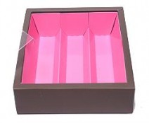 Macaron box 3 row taupe pink Hollywood