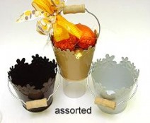FlowerBucket Met. Ass. Grey/Brown/LgtBrown