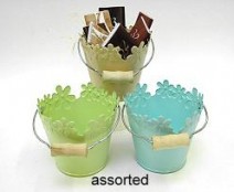 FlowerBucket Met. Ass. Sand/Blue/Green