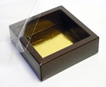 Windowbox 126x126x24mm chocolat laque