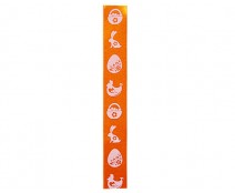 DoubleFaceSatin EasterGraphic 25mm/100mtr orange white