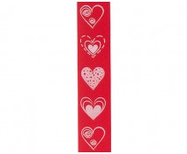 DoubleFaceSatin  LoveHearts  Red/White