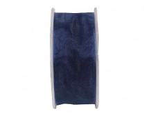 organza wired edge, navy