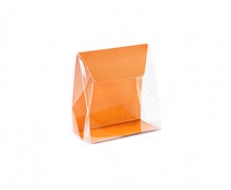 Pochette transparant L100xW50/H110mm sunset orange