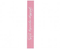 Ribanbel gelukkige verjaardag pink/silver