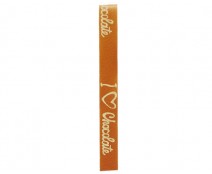 Ribanbel I love chocolate 15mm/100mtr Amber ivory