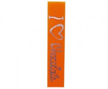 Ribanbel I Love Chocolat 25mm/100mtr Orange/Silver