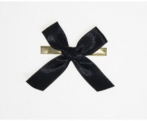 Bow ready made No 810 double face satin 15mm clipband 60mm black