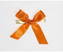 Bow ready made No 108 double face satin 15mm clipband 60mm orange