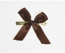 Bow ready made No 000 double face satin 15mm clipband 60mm taupe