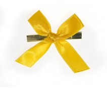 Bow ready made No 810 double face satin 15mm clipband 60mm black