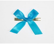 Bow ready made No 810 double face satin 15mm clipband 60mm black