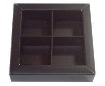 Windowbox 66x66x19mm 4 division duo mat black 