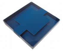 Windowbox carre large with sleeve 140x140x19mm blueberry blue