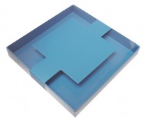 Windowbox carre large with sleeve 140x140x19mm sea blue