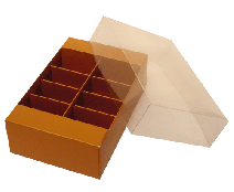 Macaron box 8 division hazelnut