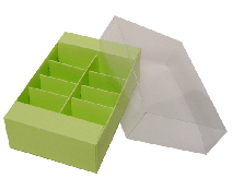 Macaron box 8 division pistache