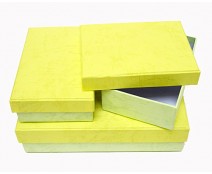 Paperboxes  rect set of 3 / 1 large/ 2 smaller/ yellowgreen