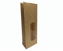 Blockbag with window kraft brown