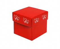 Cubebox Double Hearts 100x100x95mm red/white