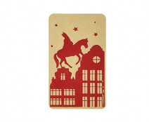 label sint op dak gold/red 30x50mm rol/500st