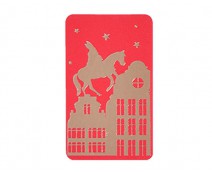 label sint op dak red/gold 30x50mm rol/500st