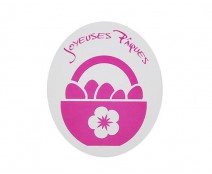 Joyeuses paques label fuchsia 500pcs