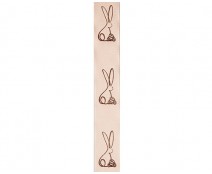 DoubleFaceSatin lint Bunny ivory/brown 25mm 