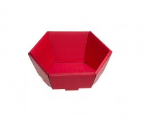 Basket hexa small L245xW205mm front H60mm/ back H105mm red