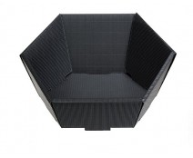 Basket hexa medium L305xW258mm front H75mm/ back H130mm black