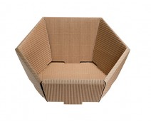 Basket hexa medium L305xW258mm front H75mm/ back H130mm nature