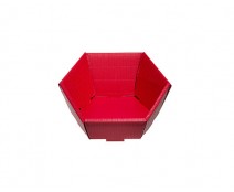 Basket hexa mini L200xW168mm front H48mm/ back H85mm red